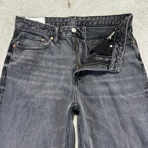 H&M Jeans Men's 33x32 Black Grey Denim Loose Fit Coule Ample Faded Skater Baggy